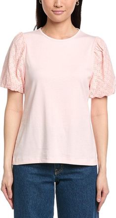 Jones New York Eyelet Sleeve T-Shirt