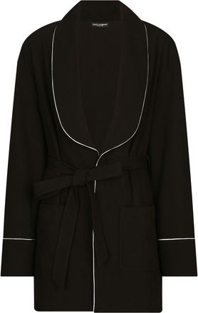 Dolce & Gabbana KIM DOLCE&GABBANA belted pajama shirt - women - Silk/Elastane/Elastane/Virgin Wool - 36 - Black