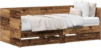 Berkfield Home Modern Daybed with Drawer Old wood Engineered wood 75 x 190 cm Durable in Brown