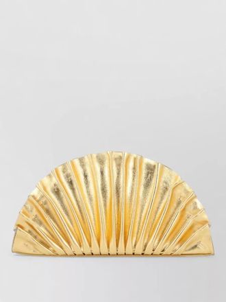 Cult Gaia half moon metallic pleated clutch bag