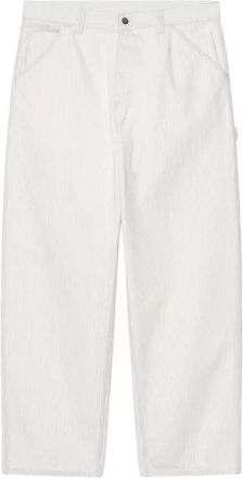 Carhartt Work in Progress Mercer Stripe Single Knee Pant - Heren - Wijde Broeken - Wit - L - Katoen - Broeken