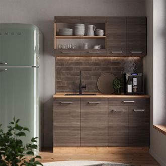 Vicco Cocina Vers&aacute;til R-line, Gris Noble/roble Dorado, 140 Cm, Et Antracita