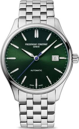 Frederique Constant Classics Index Automatic 40mm in pelle di vitello, nubuck, acciaio inossidabile, cristallo zaffiro - Verde