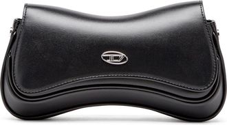 Diesel Play-Semi gloss leather shoulder bag - Clutches - Woman - Black