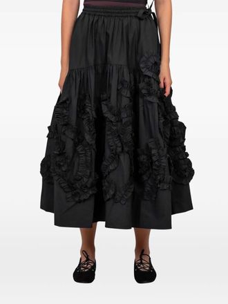 Story mfg. Orbit ruffled midi skirt - Black