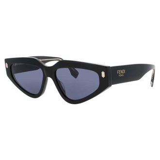 Fendi Ladies Blue Rectangular Sunglasses FE40163U01V