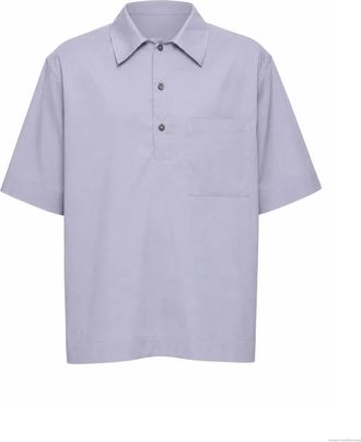 Hev&ograve; Overshirt met Korte Mouwen - Heren - Polos - Blauw - XL - Katoen - Tops