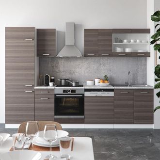 Vicco Mueble De Cocina R-line, Precioso Gris/blanco, 300 Cm Sin Encimera