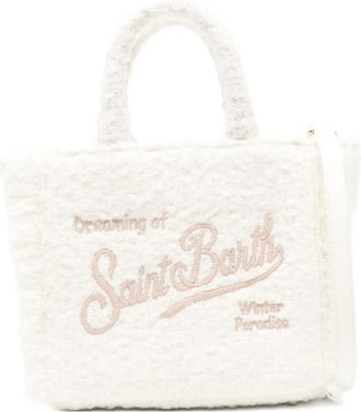 MC2 Saint Barth mini Vanity logo-embroidered tote bag - White