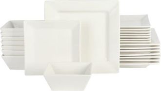 Gibson Home Zen Buffet Hard Square Porcelain Dinnerware Set in White at Nordstrom