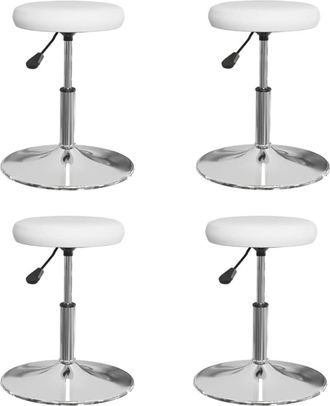 vidaXL Sillas De Comedor 4 Unidades Cuero Sint&eacute;tico Blanco Vidaxl
