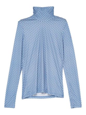 Maliparmi geometric long-sleeve T-shirt - Blue
