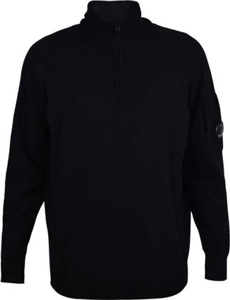C.P. Company Sea Island Half-Zip Lens Knit - Heren - Coltruien - Zwart - 2XL - Katoen - Truien & Vesten