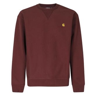 Carhartt Work in Progress American Script Sweatshirt - Sweatshirts & Hoodies - Hombre - Rojo - XL
