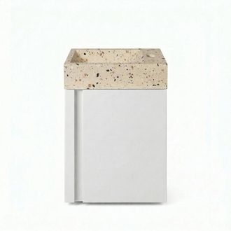 Saniclass Chaci Toiletmeubelset - 40x65cm - 1 deur - 1 kraangat - rechts - fontein terrazzo - mat wit