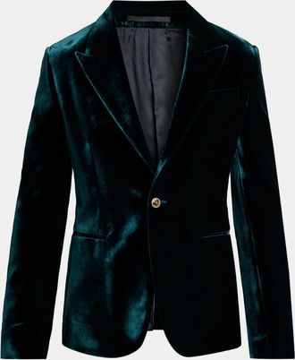 Versace Men & apos;s Peak Lapel Velvet Evening Jacket