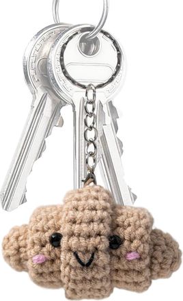 Generic Crochet Croissant Pendant, Purse Key chain Charm, Bread Shaped Charm, Cute Croissant Key chain, Adorable Fashion Crochet Pendants Accessories for Home