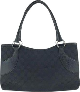 Gucci Pre-owned Handbags, female, Black, Size: ONE SIZE Pre-owned GG Canvas Tote Bag