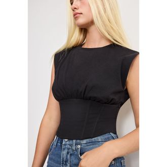 Good American Womens Sleeveless Corset Top | Black, Size 4XL | Good American by Khlo&Egrave; Kardashian