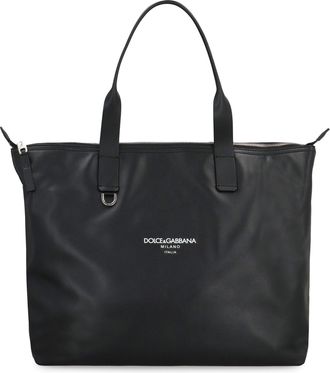 Dolce & Gabbana Mens Tote Bag Adamo Black Calf Leather