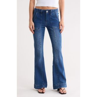 Madden Girl High Rise Flare Leg Jeans in Dark Wash at Nordstrom Rack, Size 7