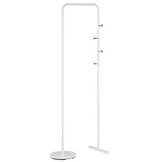 Beliani Perchero De Metal Blanco 175 X 50 Cm Independiente Para Chaquetas Accesorios Pasillo Benton