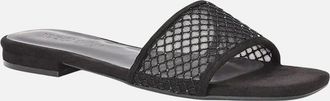 XY London Womens XY London Womens/Ladies Gabrielle Diamante Open Toe Flat Sliders - Black - Size: 8