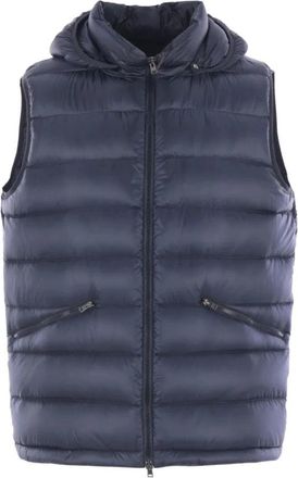 Herno Gewatteerde Gilet met Capuchon - Heren - Bodywarmers - Blauw - XL - Jassen