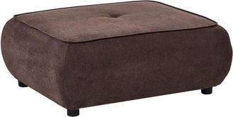 Beliani Ottoman Dark Brown Fabric Square Footstool Quality Upholstery Padded Decorative Mid-Century Modern Style Living Room SALLA