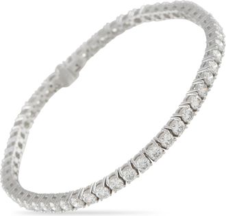 Luxury Bazaar 18K White Gold 6.91ct Diamond Tennis Bracelet MF06-041526