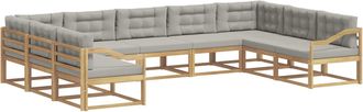 vidaXL Conjunto De Sof&aacute;s De Exterior 9 Uds. Blanco Y Gris Claro Vidaxl