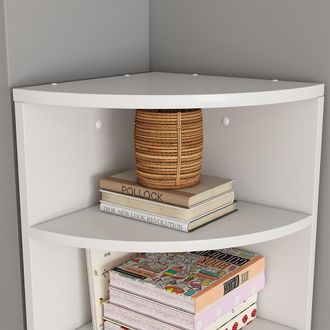 Vicco Estante De Esquina Fabienne, Blanco, 30 X 60 Cm Con 3 Compartimentos