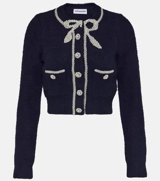 Self Portrait Embellished cropped cardigan
