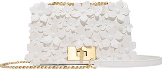 Aldo Florellaa Floral Appliqu&eacute; Faux Leather Crossbody Bag in White at Nordstrom