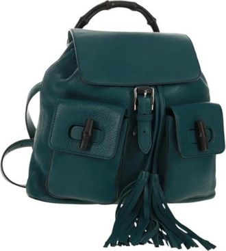 Gucci Pre-owned Backpacks, female, Green, Size: ONE SIZE Pre-owned Leather Backpack