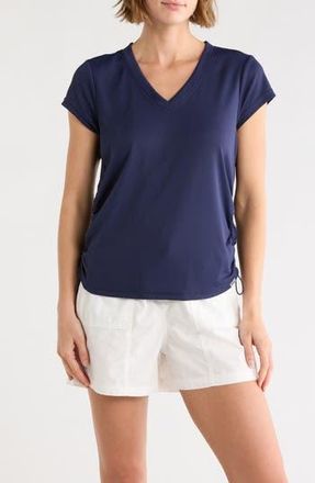 DKNY Ruched Tech T-Shirt in Peacoat at Nordstrom Rack, Size X-Large