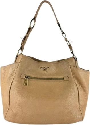Prada Pre-owned Shoulder Bags, female, Beige, Size: ONE SIZE Pre-owned Vintage Shoulder Bag