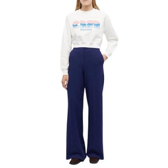 Casablanca Casa Clouds Cropped Sweater In White