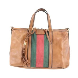 Gucci Pre-owned Handbags, female, Brown, Size: ONE SIZE Pre-owned Vintage Tote Bag