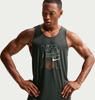 Nike Mens Stride Dri-FIT ADV Running Tank Top in Green | IO0525-317