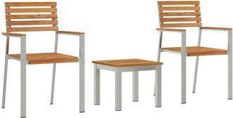 vidaXL Garden Dining Set 3 pcs Brown Solid Teak wood Vidaxl