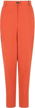 Ferragamo Womens Gancini-Plaque Straight-Leg Trousers In Orange