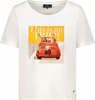 Monari T-shirt - Dames - Tops - Wit - Maat: 3XL Katoen