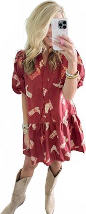 THML Clothing Get Rowdy Dress In Red