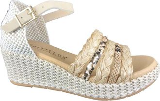 Pitillos Stijlvolle Sandaal Sleehakken - Dames - Sleehakken - Beige - 39 EU - Leer - Schoenen