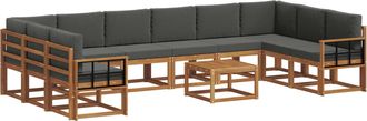 vidaXL Conjunto De Sof&aacute;s De Exterior 11 Uds. Natural Y Antracita Vidaxl