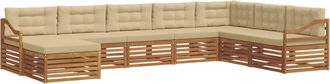 vidaXL Conjunto De Sof&aacute;s De Exterior 8 Uds. Natural Y Beige Vidaxl