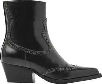 VIA VAI Do Aiden lak enkellaarsjes - Dames - Cowboylaarzen - Zwart - 41 EU - Leer - Schoenen