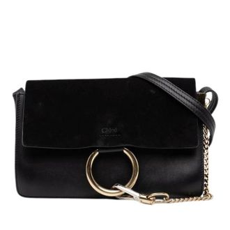 Chlo&eacute; Pre-owned Faye Crossbody Bag - Dames - Pre-owned - Zwart - Maat: ONE Size Leer