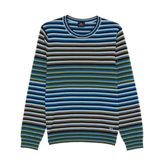 Paul Smith Round-neck Knitwear, male, Multicolor, M, Horizontal Stripe Crew Neck Jumper